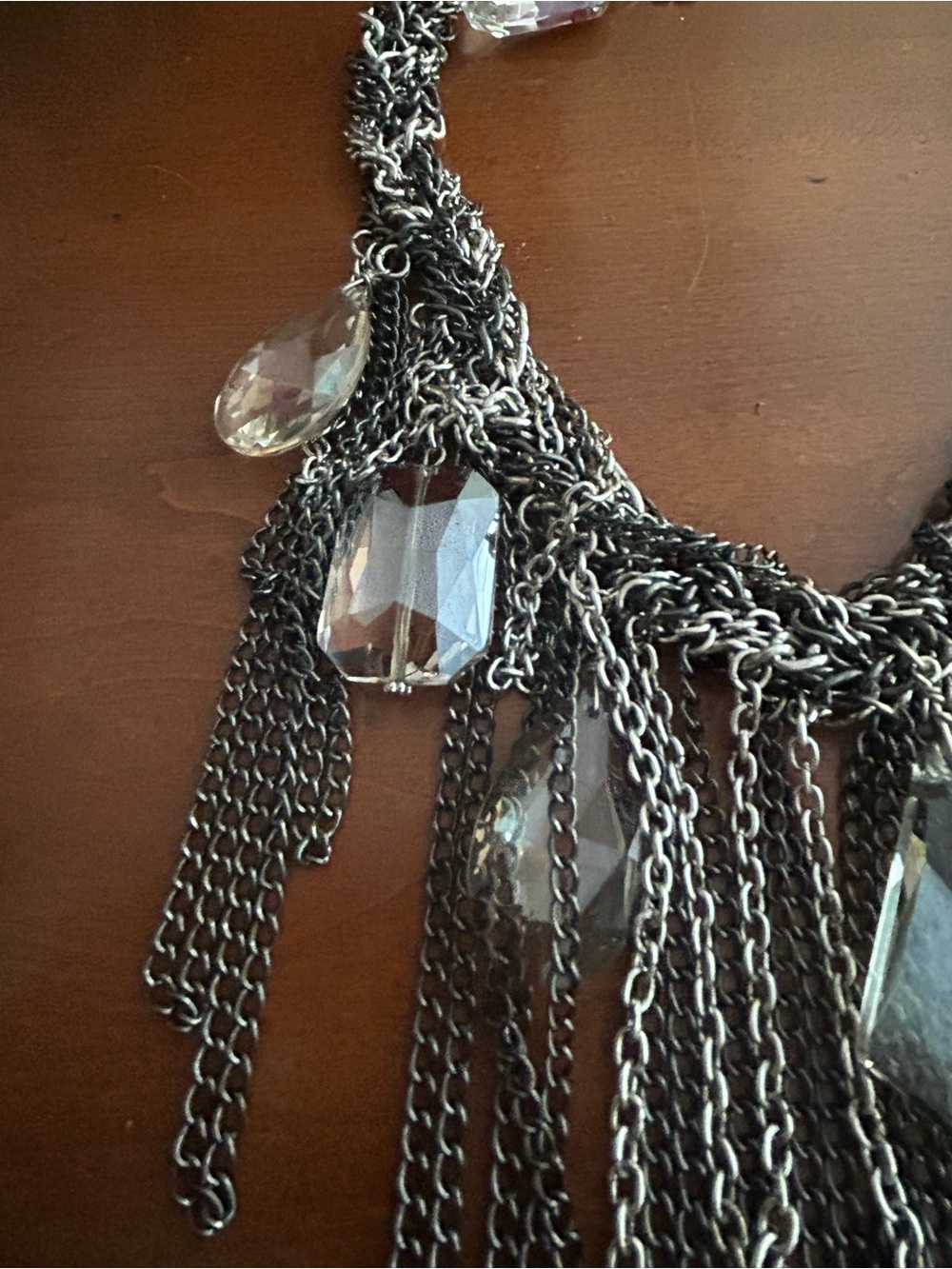 BCBGMaxAzria Gunmetal and Crystal Necklace - Picture 4 of 5